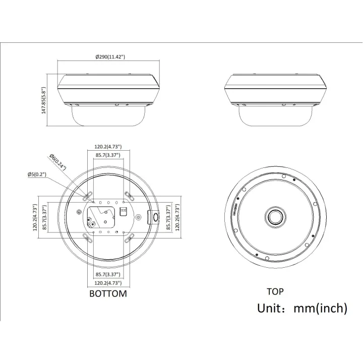 Ds-2Cd6D55G2-Izhs28-8Mm/2Mm Caméra Panoramic, 4X5Mp Varifo+1X5Mp Fixe