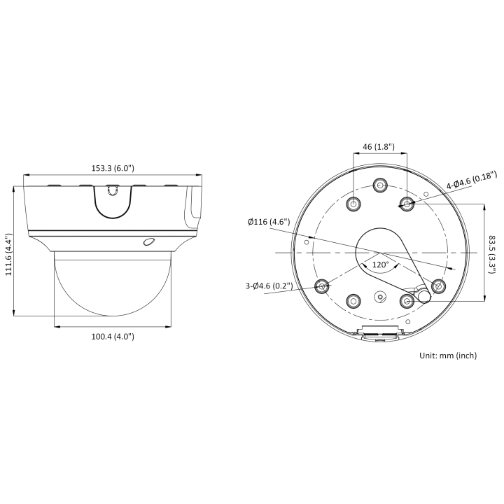 Caméra Dôme Varifocale 4 Mp – Acusense, Darkfighter, Heop Intégrée Efo-Std