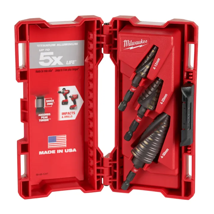 Coffret Foret Étagé Shockwave 3Pcs-Ø 4 À 12 Mm, Pa De 1 Mm