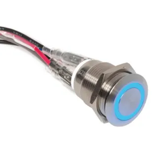 Bouton poussoir Inox NO/NF précâblé - Lumineux 