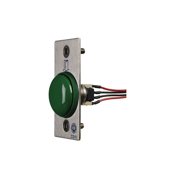 Bouton Poussoir No/Nf Choc + Plaque Inox + Câble