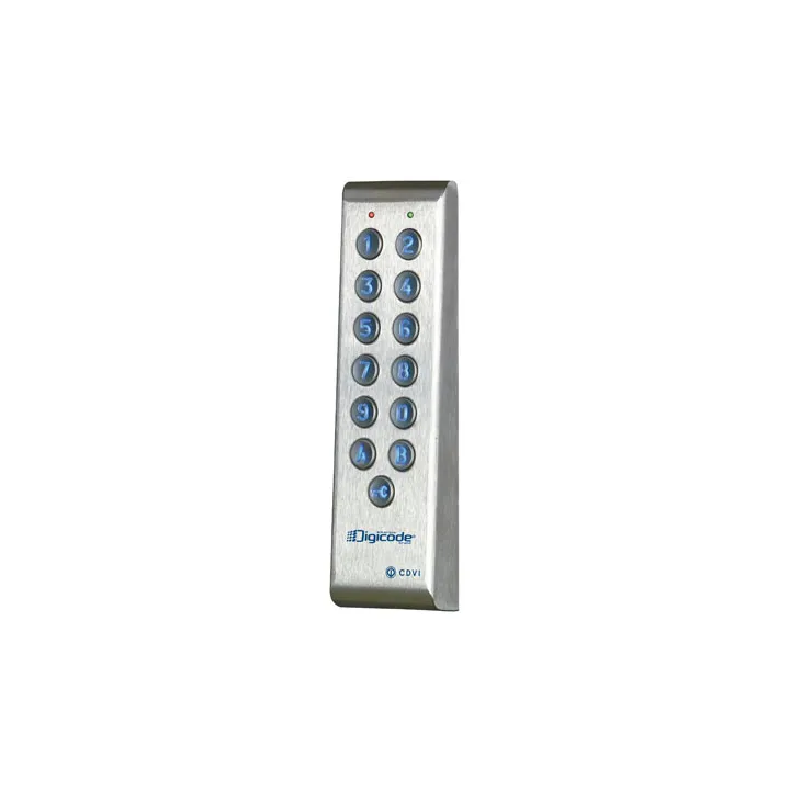 Clavier Codé Digicode® Fin Inox -100 Codes 2 Relais 12 À 48 V Dc
