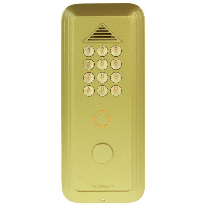 Clavier Codé Connectable Andy Standard Dorée Pose Encastrement 2 Relais