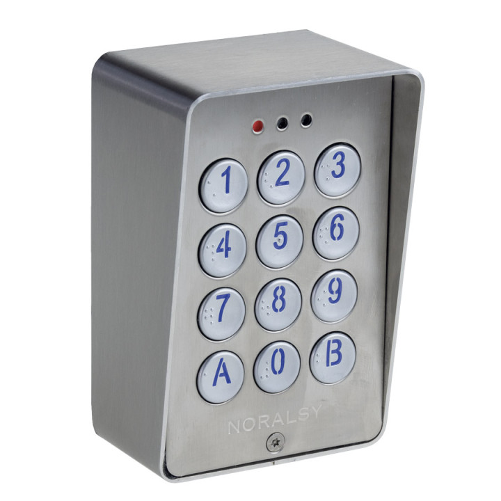 Clavier codé automome Automatisme inox brossé pose en saillie 3 relais