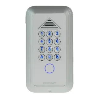 Clavier Codé Connectable Andy Compact Argent Pose Encastrement 2 Relais
