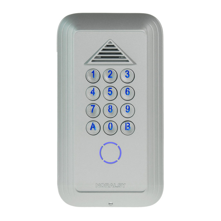Clavier codé connectable Andy compact argent pose encastrement 2 relais