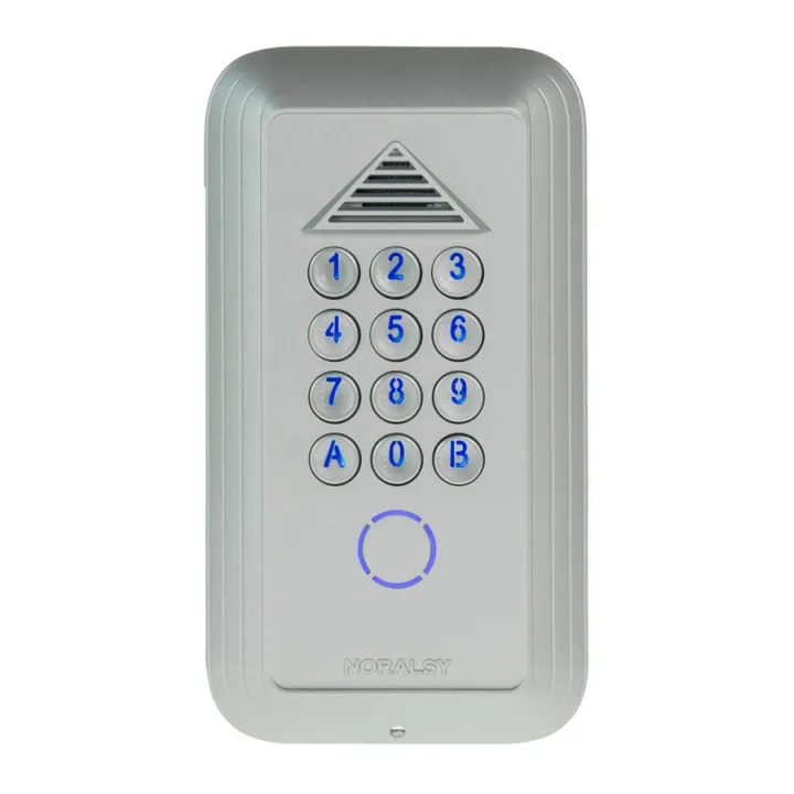 Clavier Codé Connectable Andy Compact Argent Pose Encastrement 2 Relais