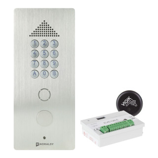 Kit Portacode Pti327R + Centr Tp Réel Deve196X3T Inox Brossé