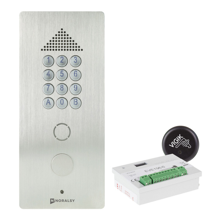 Kit Portacode Pti327R + Centr Tp Réel Deve196X3T Inox Brossé