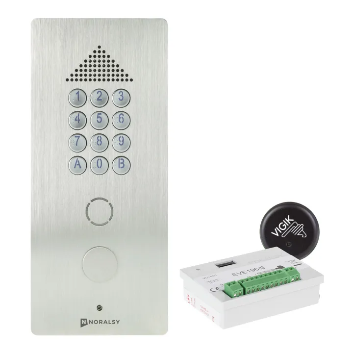 Kit Portacode Pti327R + Centr Tp Réel Deve196X3T Inox Brossé
