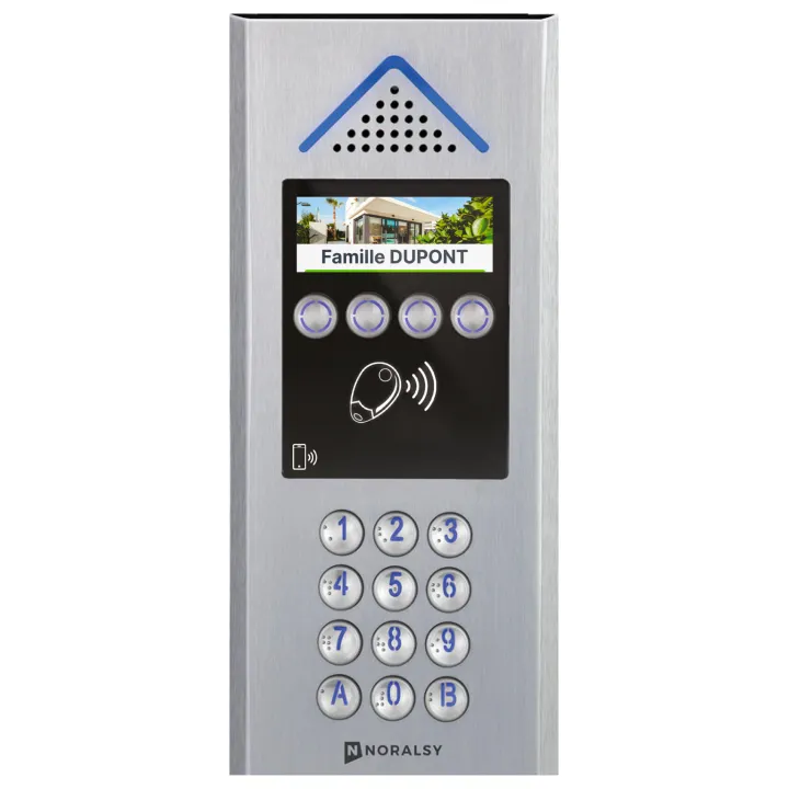 Interphone 4G Mini Villa Avec Clavier Alu Argent Encastrement Et Prépayé 2 Ans
