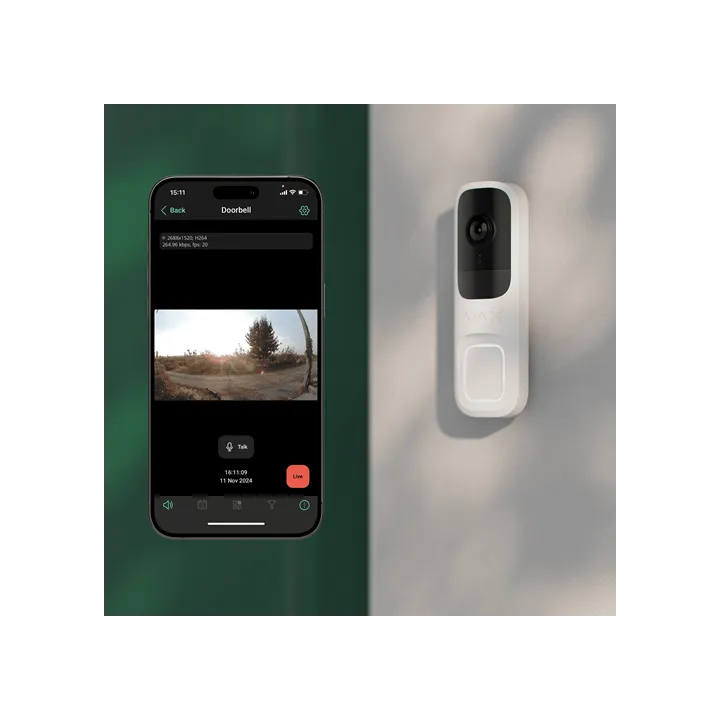[66390125Wh1] DoorBell - Sonnette vidéo intelligente BLANC