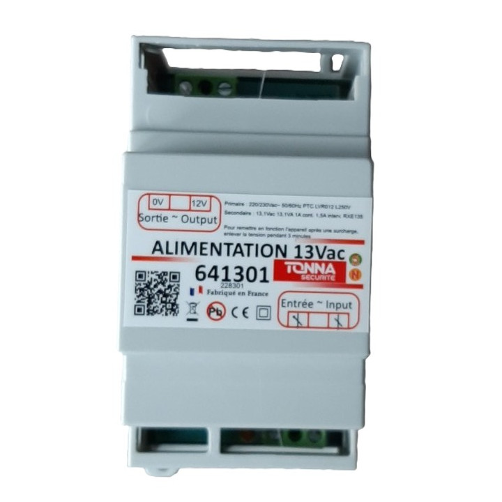 Alimentation 12 V~ / 1,5 A Pour Interphonie - 3 Modules Rail Din - Nac & Rtc