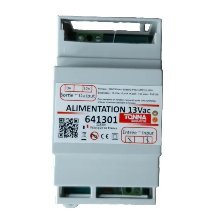Alimentation 12 V~ / 1,5 A Pour Interphonie - 3 Modules Rail Din - Nac & Rtc