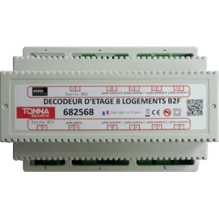 B2F - Décodeur D'Étage Audio / Vidéo - 8 Sorties - Bus 2 Fils Sur Rain Din En 6U