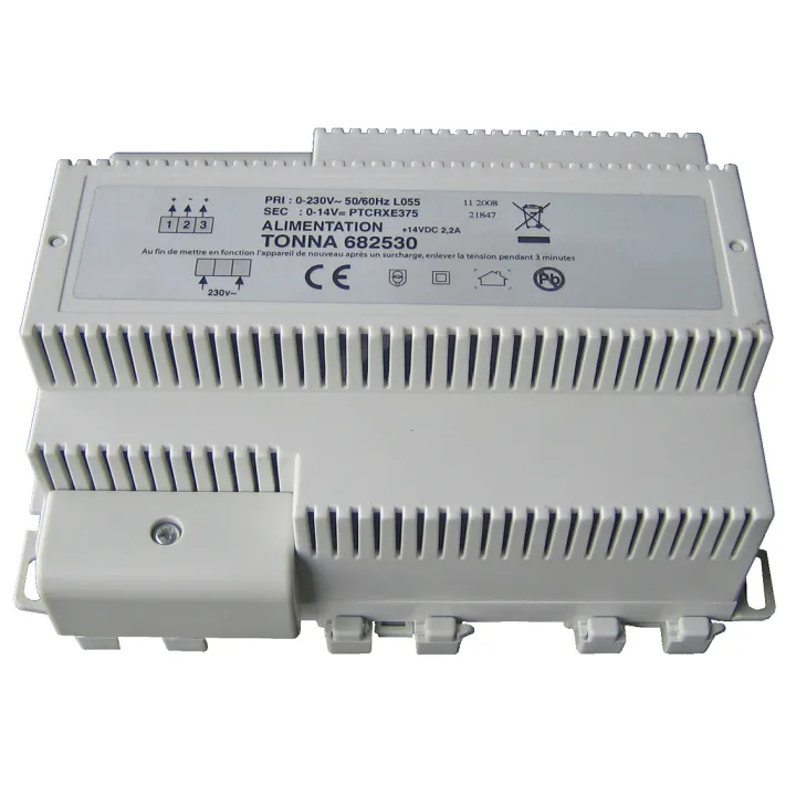 Alimentation 14 Veq. / 2A Pour Moniteurs (1 Pour 20 Moniteurs) - 4 Modules Raildin