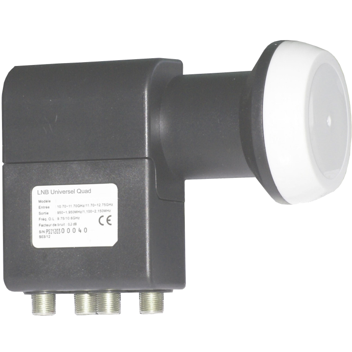 Lnb Universel Quad - 4 sortie Individuelle En 'F's Femelle/À Visser - Diam 40Mm