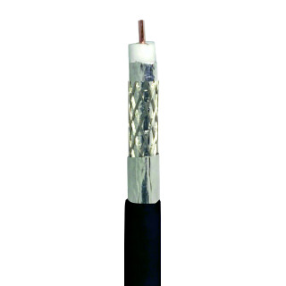 Cable 17 patc noir classe a - en touret de 100 metres - dual foil diametre 6,8mm