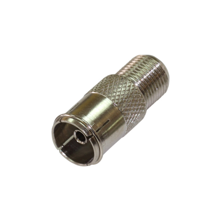 Adaptateur coaxial tv iec 9,52mm femelle en fiche F femelle, vice et versa