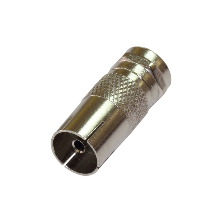 Adaptateur Coaxial Iec 9,52Mm Femelle / F Mâle - Modifie Un Câble F Moulé En Iec