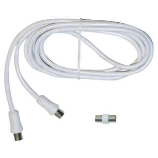 Cordon Tv '9,52'S M/M Surmoulé + Adaptateur Coaxial '9,52'S F/F - Longueureq 200Cm