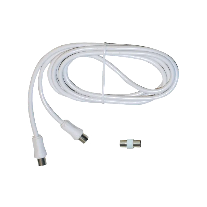 Cordon Tv '9,52'S M/M Surmoulé + Adaptateur Coaxial '9,52'S F/F - Longueureq 200Cm