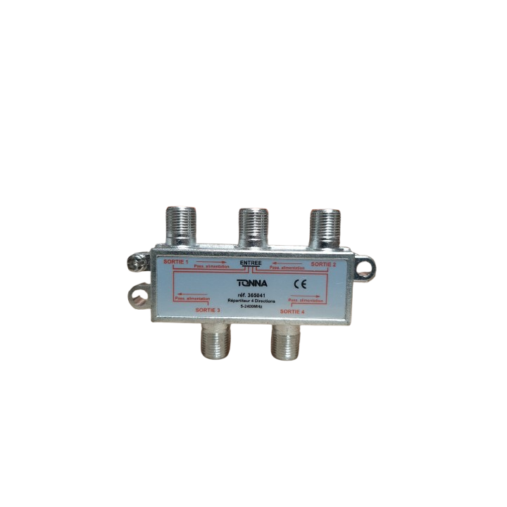 Répartiteur 4 directions ULB symétrique_5/2400mhz-perte répartiteur:-8,5/-11,5db