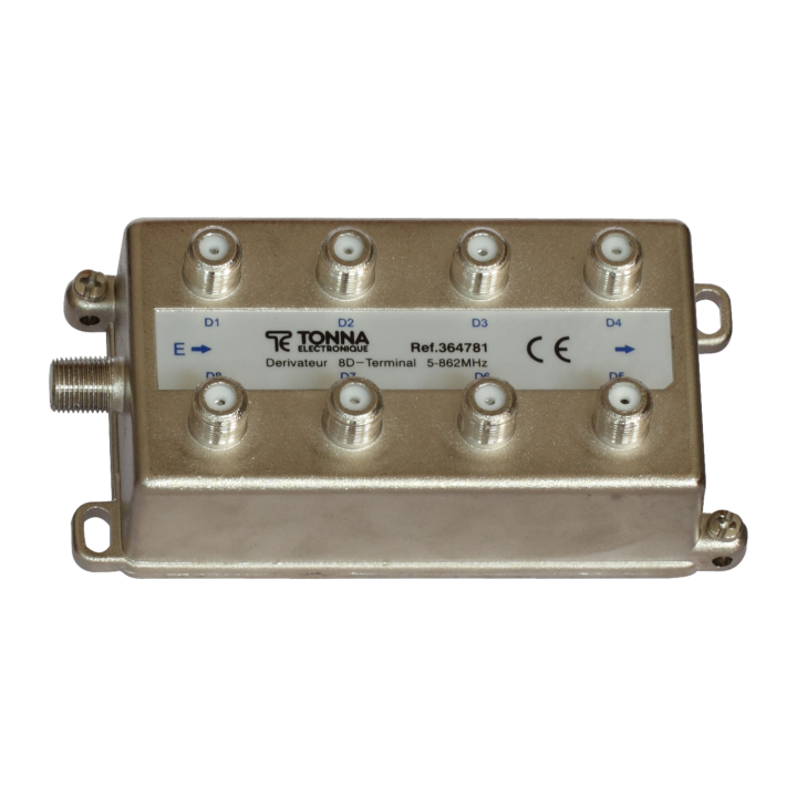 Dérivateur 8d terminal tnt - 5/862 mhz - perte de dérivation symétrique : -12 db