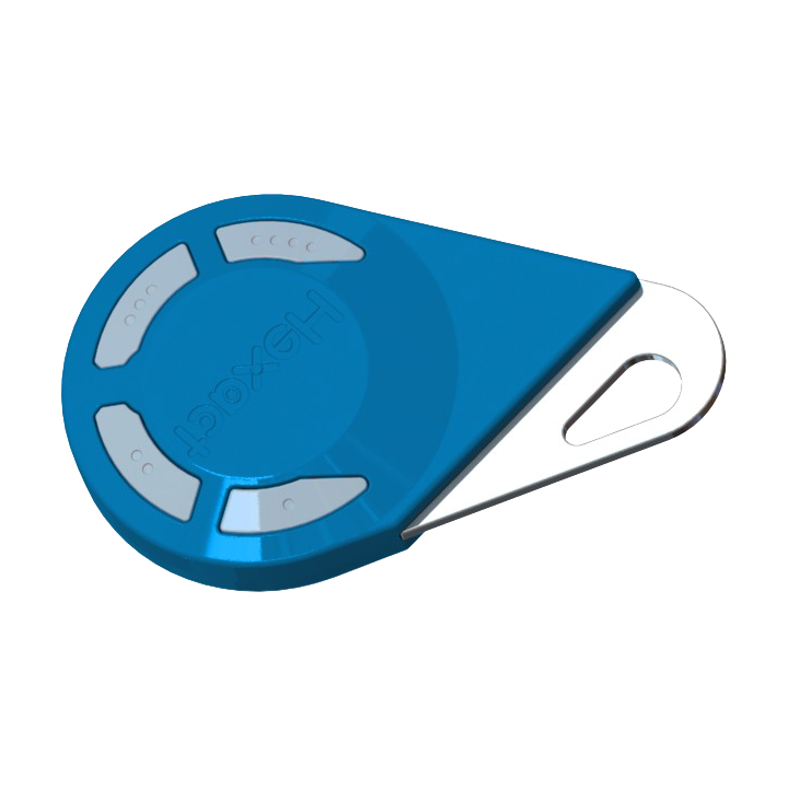 Telecommande hexact bleue bi-technologies 868mhz - 4 boutons - lecture /ecriture