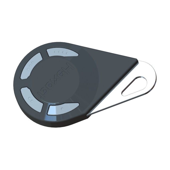 Telecommande hexact noire bi-technologies 868mhz - 4 boutons - lecture /ecriture