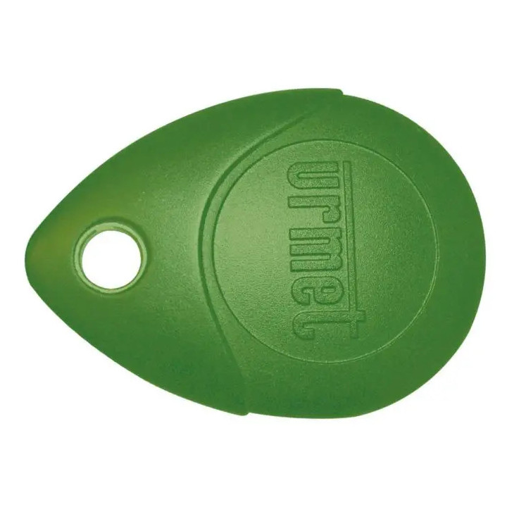 Clé Mifare personnalisée 13.56 MHz vert, étanche IP68, antichoc IK8.