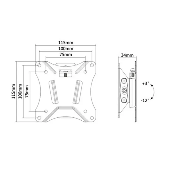 Support Mural Inclinable Pour Écran Tv De 13 À 27″