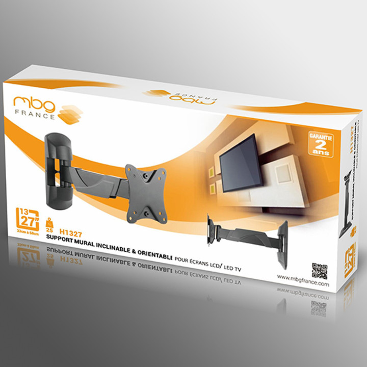 Support Mural Inclinable Orientable Pmy Écran Tv De 13 À 27″ Support Mural Inclinable Orientable Pmy Écran Tv De 13 À 27″