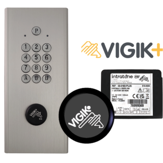 Clavier codé Haussman encastré 1 relai Vigik+ R/W Argent