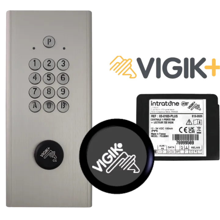 Clavier Codé Haussmann Encastré 1 Relais Vigik+ R/W Argent
