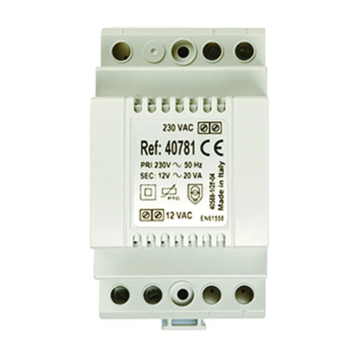 Transformateur 230 Vac / 12 Vac / 1,5 A, Fixation Din 3 Modules Ou Vis