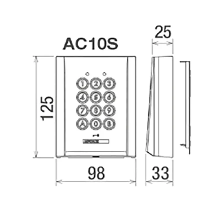 Clavier Saillie, Zamak, Rétro Éclairées 100 Codes 2 Relais 12/24 Vca-Cc