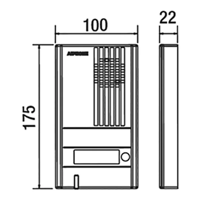 Platine Saillie 22 Mm, 1 Bouton D'Appel, 2 Fils Intégral, Façade Aluminium