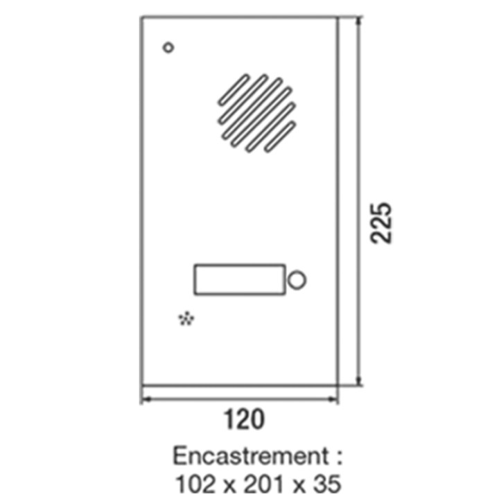 Platine Inox Encastré Pmy Db/Da 2 Bouton