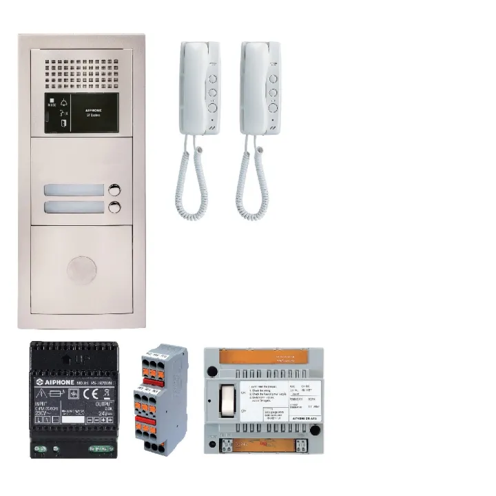 Pack Audio 2 Bp Programmé, Encastré, Centrale, Alimentation & 2 Postes Audio Gt1D