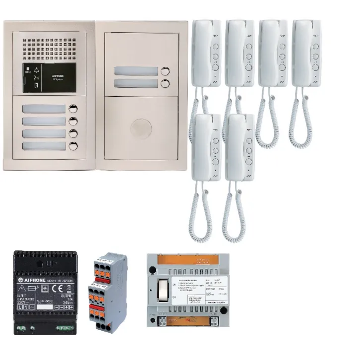 Pack Audio 6 Bp Programmé, Encastré, Centrale, Alimentation & 6 Postes Audio Gt1D