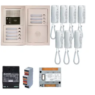 Pack Audio 7 Bp Programmé, Encastré, Centrale, Alimentation & 7 Postes Audio Gt1D