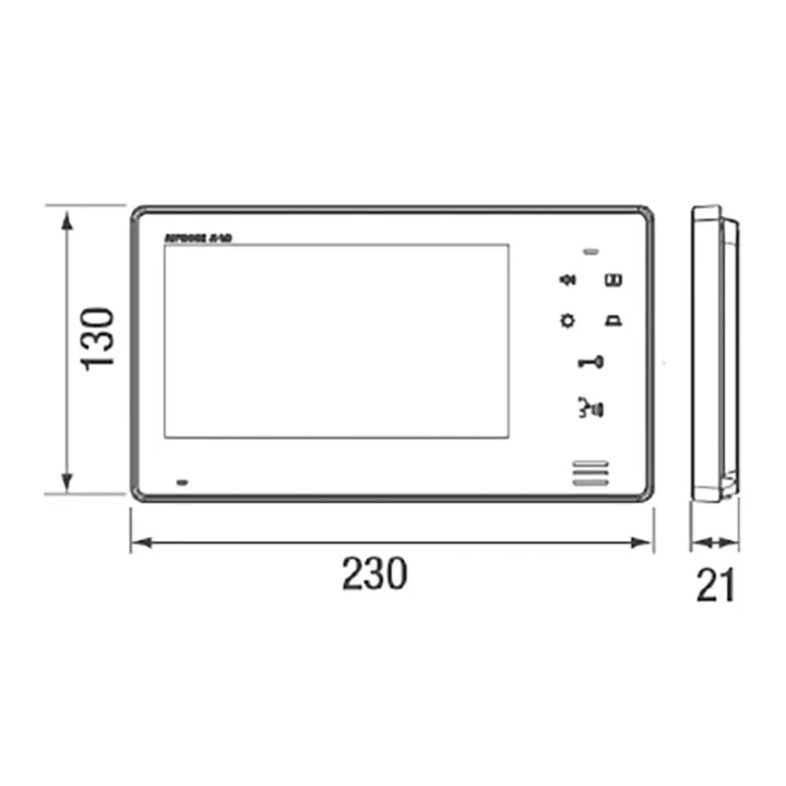 Moniteur secondaire écran 7'', touches sensitives, en ABS blanc,  pour gamme JO