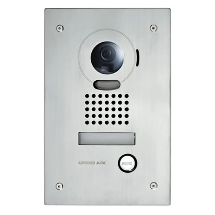 Platine Vidéo Inox Encastrée Avec Porte-Étiquette Rétro-Éclairé, Ip54 Et Ik07