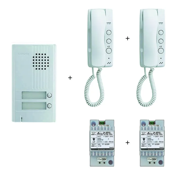 Kit Audio 2 Bp, 2 Combinés Et 1 Alimentation (Da2Ds+2Xda1Md+Pt1211Dr), 2 Fils Intégral