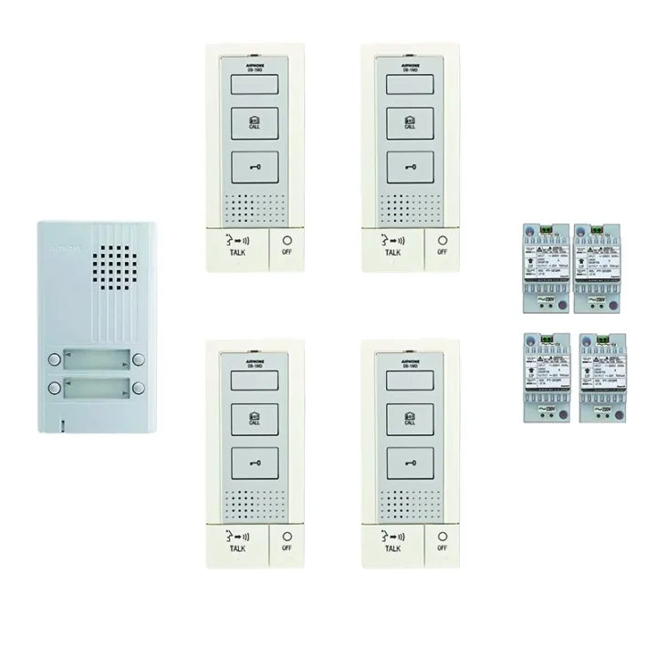 Kit Audio 4 Bp, 4 Postes M. Libres Et 4 Alimentation (Da4Ds+4Xdb1Md+4Xpt1211Dr), 2 Fils