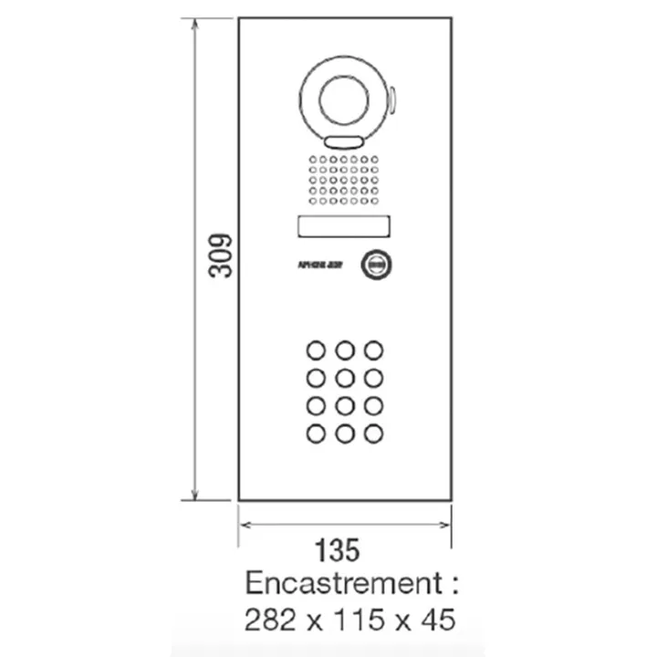 Façade Inox, Encastrée, Clavier 100 Codes Pour Jps4Aedf, Jos1Fw, Jpdvf, Jodvf
