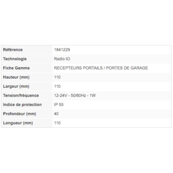 Récepteur accès compatible io pour mootorisation portail ou porte de garage