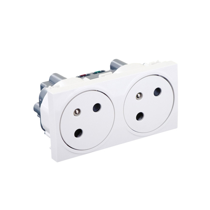 Prise Double 2P+T Encastrable 45X90 Mm