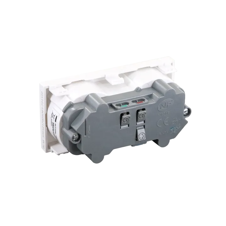 Prise Double 2P+T Encastrable 45X90 Mm